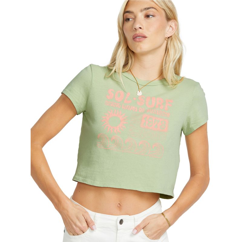 Polo-Basico-Para-Mujer-Sol-Surf-Verde-Billabong
