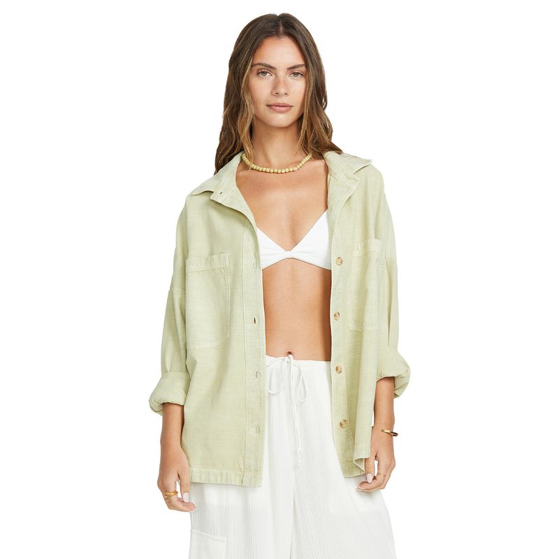 Blusa-Para-Mujer-Stoked-On-You-Twill-Verde-Billabong