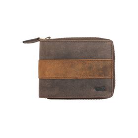 Billetera Unisex Rfid Ziparound Triple Café Rockford