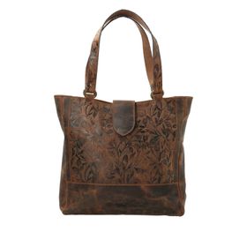 CARTERA PARA MUJER FIBRAS RECICLADAS FLOWER TOTE CAFÉ ROCKFORD