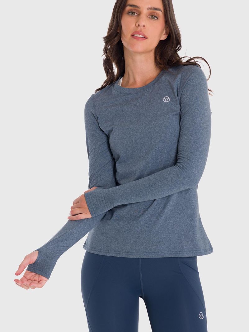 Polo-Manga-Larga-Para-Mujer-First-Layer-Azul-Bsoul
