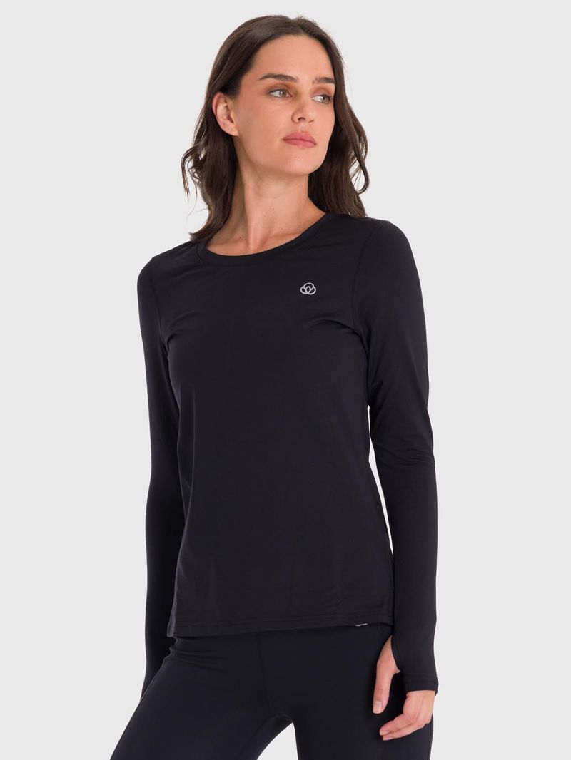 Polo-Manga-Larga-Para-Mujer-First-Layer-Negro-Bsoul