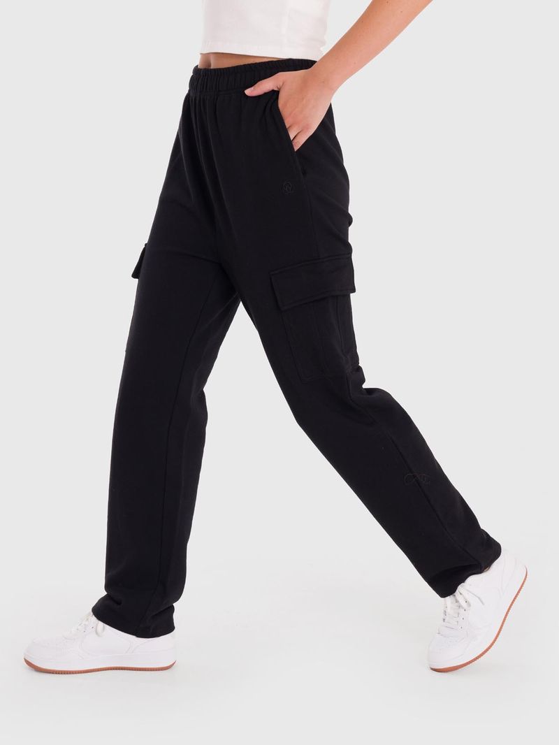 Pantalon-Para-Mujer-Cargo-Negro-Bsoul