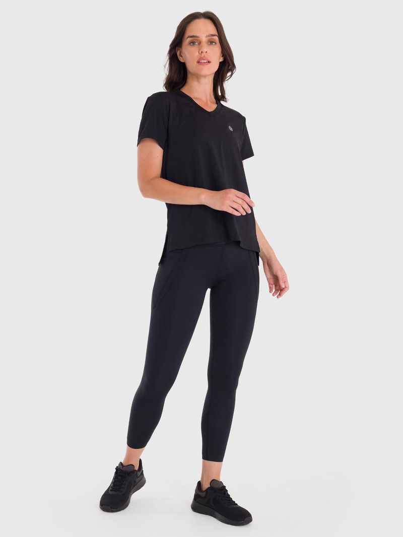 Polo-Manga-Corta-Para-Mujer-V-Neck-Negro-Bsoul