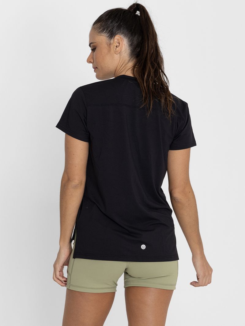 Polo-Manga-Corta-Para-Mujer-V-Neck-Negro-Bsoul