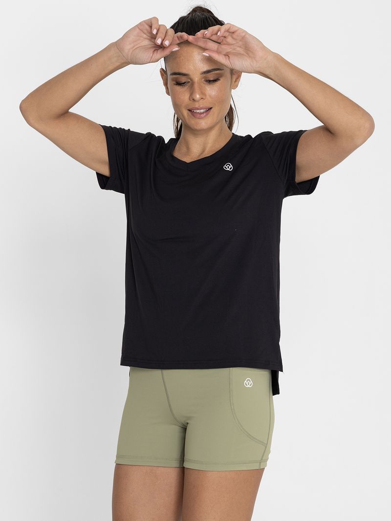Polo-Manga-Corta-Para-Mujer-V-Neck-Negro-Bsoul