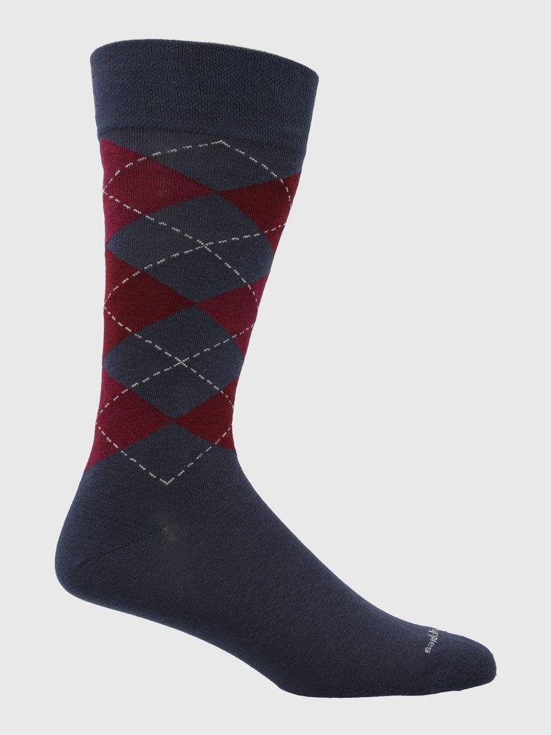 Medias-Para-Hombre-Algodon-Elastano-Cuff-Argyle-Azul-Hush-Puppies