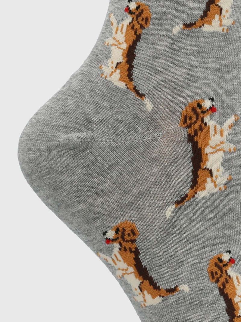 Medias-Para-Mujer-Algodon-Elastano-Beagle-Gris-Hush-Puppies