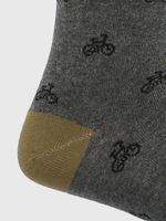 Medias-Para-Hombre-Algodon-Elastano-Cuff-Bikes-Gris-Oscuro-Hush-Puppies