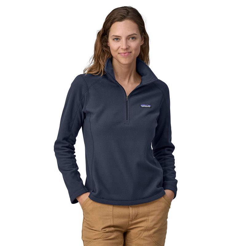 Casaca-Para-Mujer-Micro-D-1-4-Zip-Azul-Patagonia