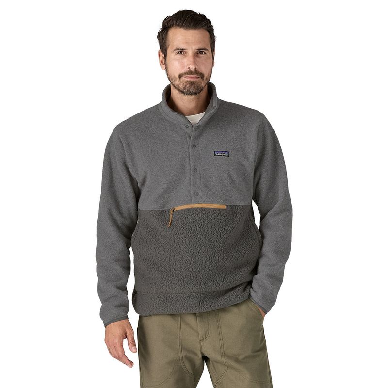 Polar-Para-Hombre-Retro-Pile-1-2-Snap-Gris-Patagonia