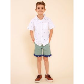 CAMISA MANGA CORTA PARA NIÑO ALGODÓN SHIHUSH BLANCO HUSH PUPPIES KIDS