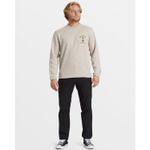 Polera-Para-Hombre-Compass-Crew-Beige-Billabong