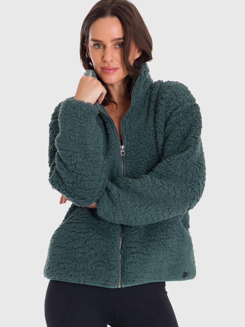 Polar-Para-Mujer-Full-Zip-Sherpa-Verde-Bsoul