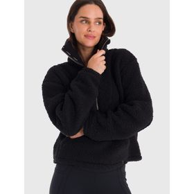 POLAR PARA MUJER MID ZIP SHERPA NEGRO BSOUL