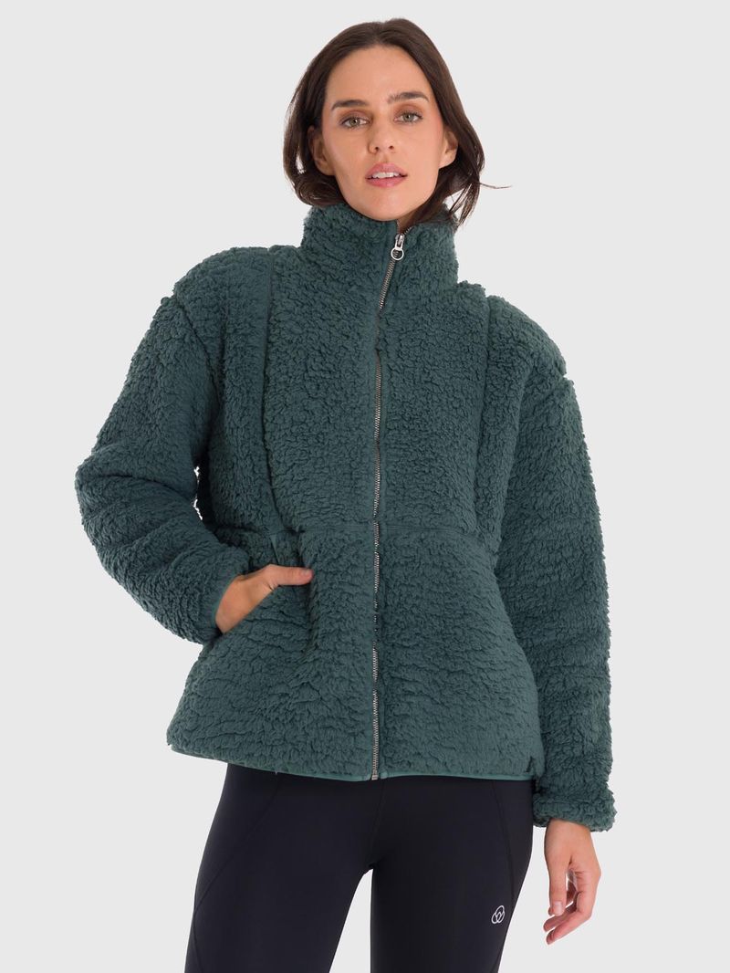 Polar-Para-Mujer-Full-Zip-Sherpa-Verde-Bsoul