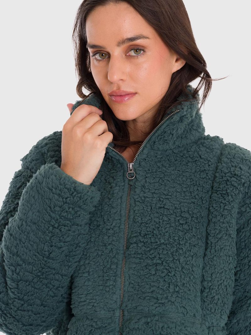 Polar-Para-Mujer-Full-Zip-Sherpa-Verde-Bsoul
