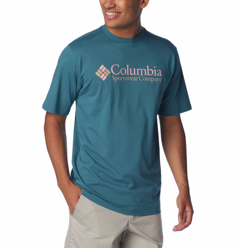 Polo-Para-Hombre-Manga-Corta-CSC-Basic-Logo™-Celeste-Columbia