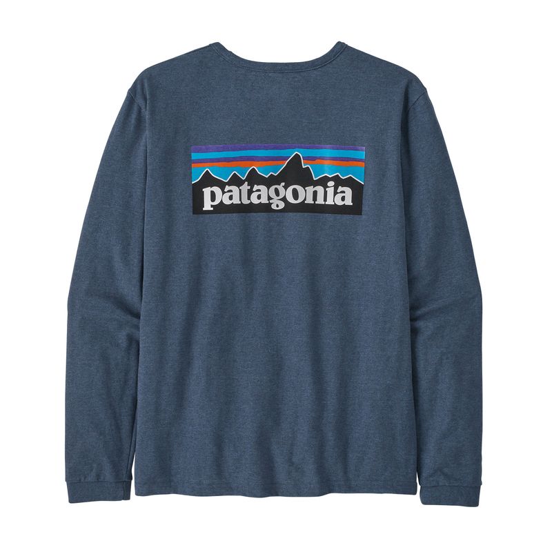 Polo-Manga-Larga-Para-Mujer-Logo-Responsabili-Tee-Azul-Patagonia