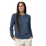 Polo-Manga-Larga-Para-Mujer-Logo-Responsabili-Tee-Azul-Patagonia