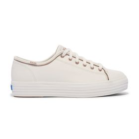 Zapatilla Para Mujer Cuero Triple Kick Leather Piping Blanco Keds