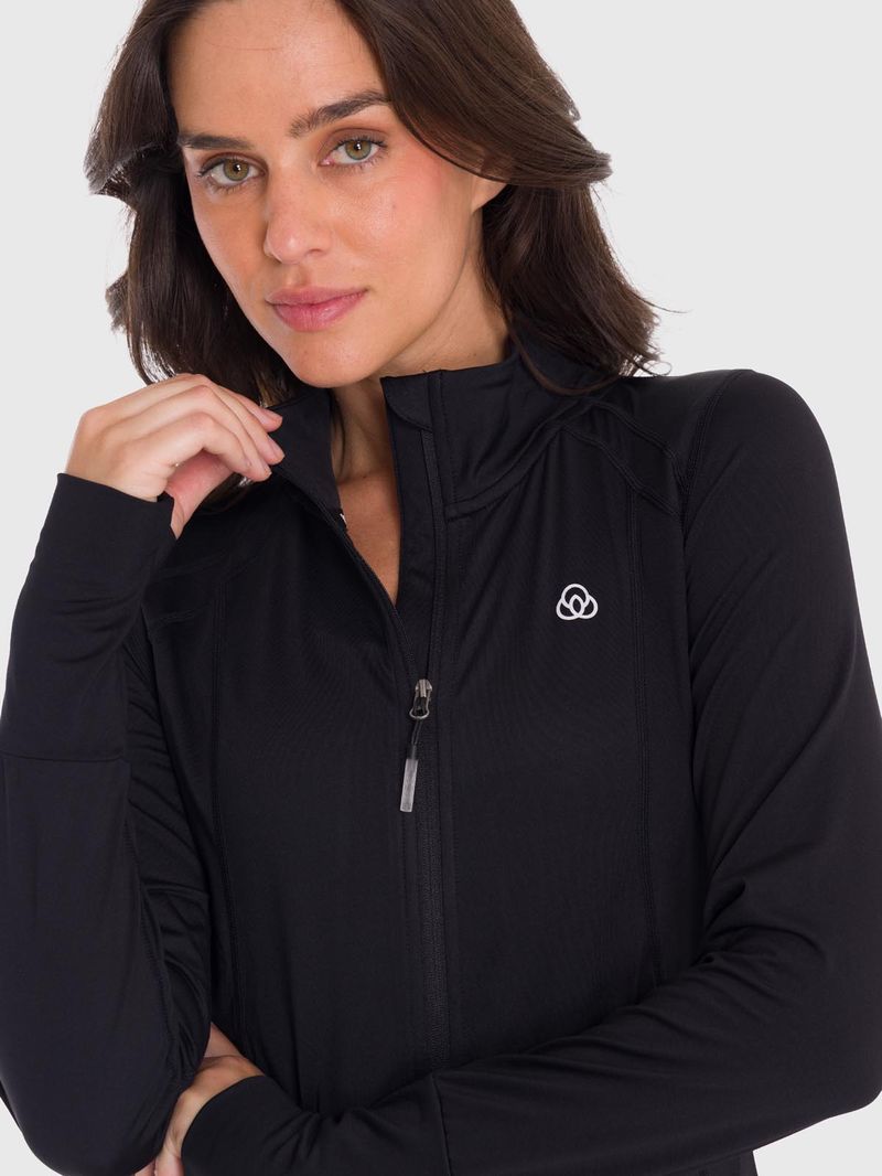 Polo-Manga-Larga-Para-Mujer-Full-Zip-Second-Layer-Negro-Bsoul