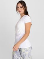 Polo-Manga-Corta-Para-Mujer-T-Shirt-Round-Neck-Blanco-Bsoul
