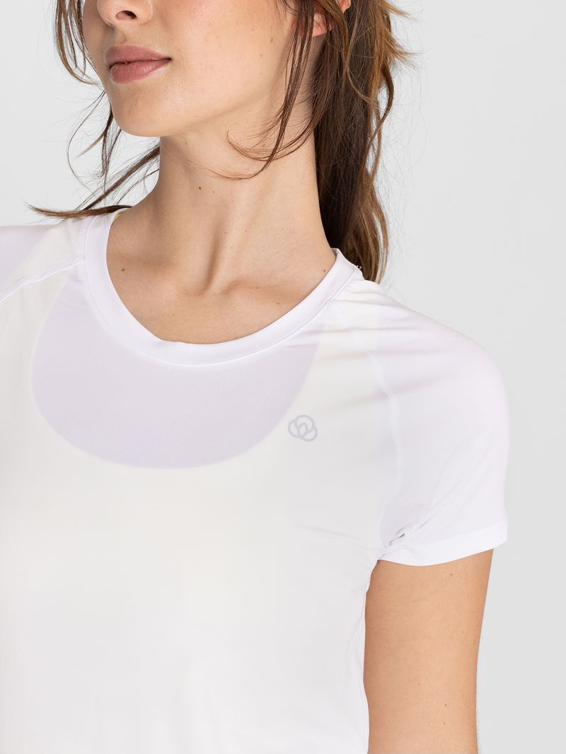 Polo-Manga-Corta-Para-Mujer-T-Shirt-Round-Neck-Blanco-Bsoul