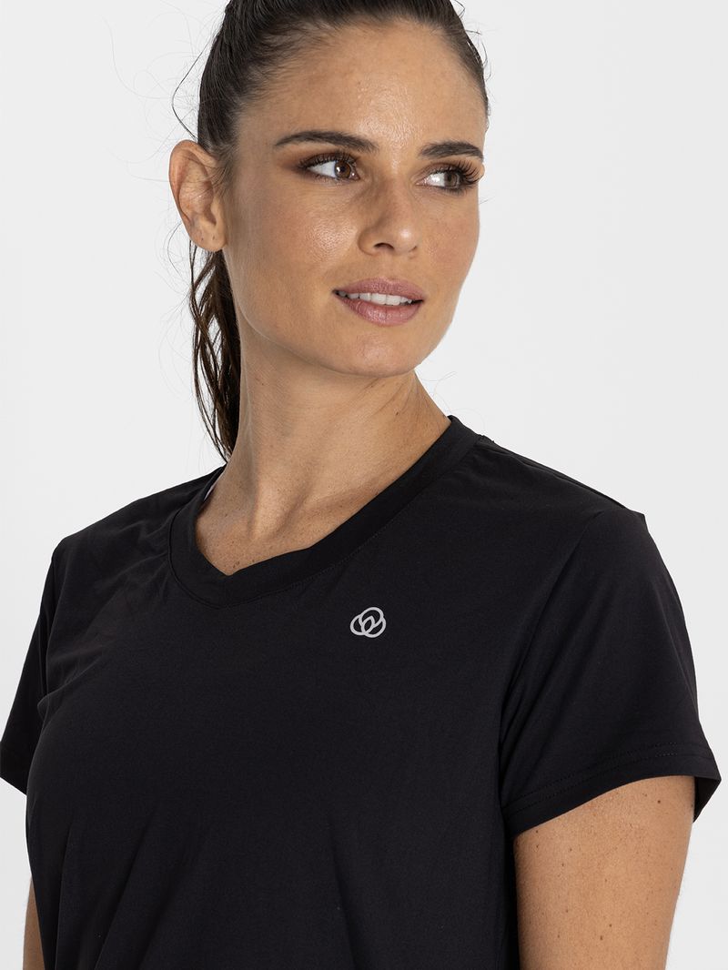 Polo-Manga-Corta-Para-Mujer-V-Neck-Negro-Bsoul