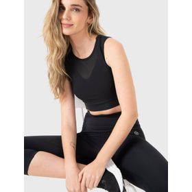 Polo Sin Mangas Para Mujer Cropped Vest Negro Bsoul