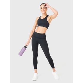 Legging Para Mujer Ankle Foldover Negro Bsoul