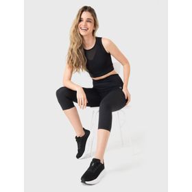 Polo Sin Mangas Para Mujer Cropped Vest Negro Bsoul