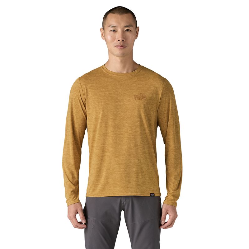 Polo-Manga-Larga-Para-Hombre-Capilene®-Cool-Daily-Graphic-Amarillo-Patagonia