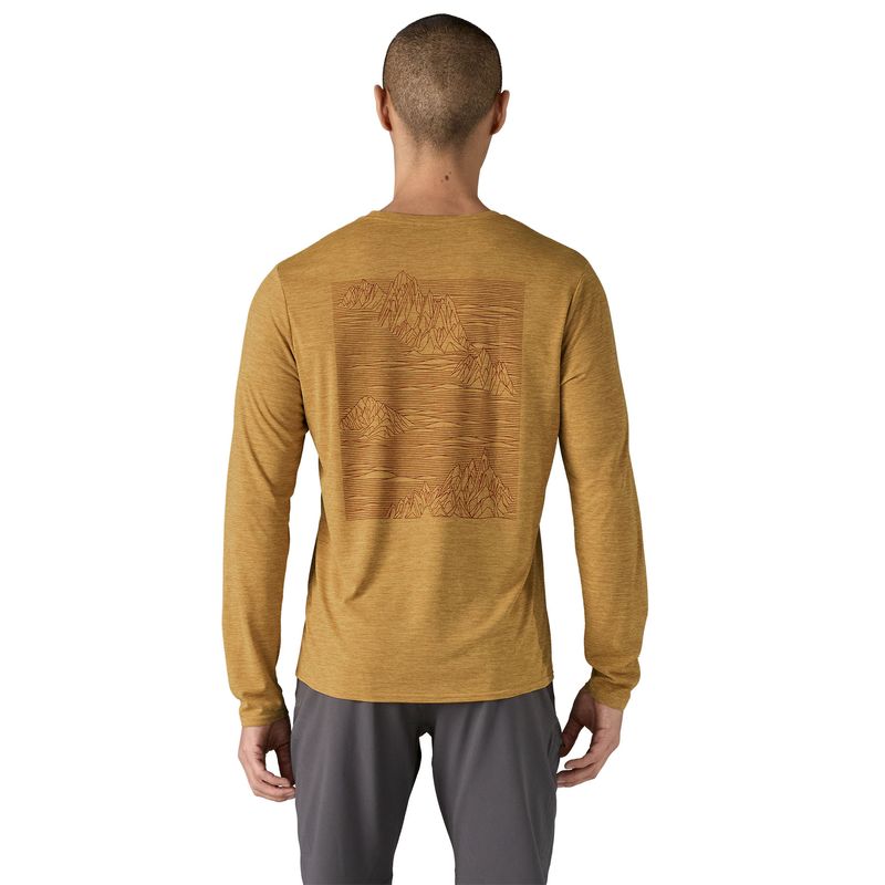Polo-Manga-Larga-Para-Hombre-Capilene®-Cool-Daily-Graphic-Amarillo-Patagonia