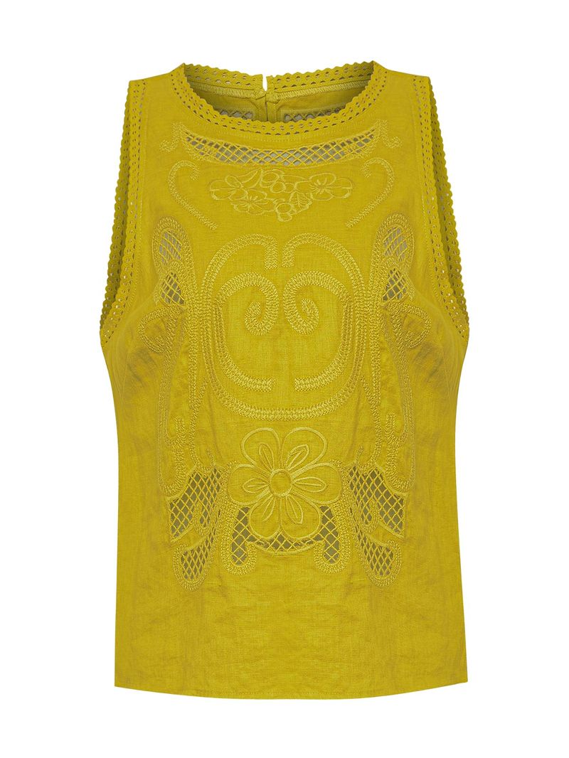 Blusa-Sin-Mangas-Lino-Organico-Para-Mujer-Cleep-Amarillo-Rockford