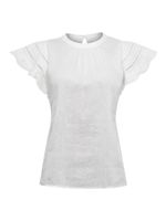Blusa-Manga-Corta-Algodon-Organico-Para-Mujer-Filka-Blanco-Rockford