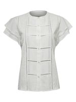 Blusa-Manga-Corta-Lino-Organico-Para-Mujer-Sulta-Blanco-Rockford