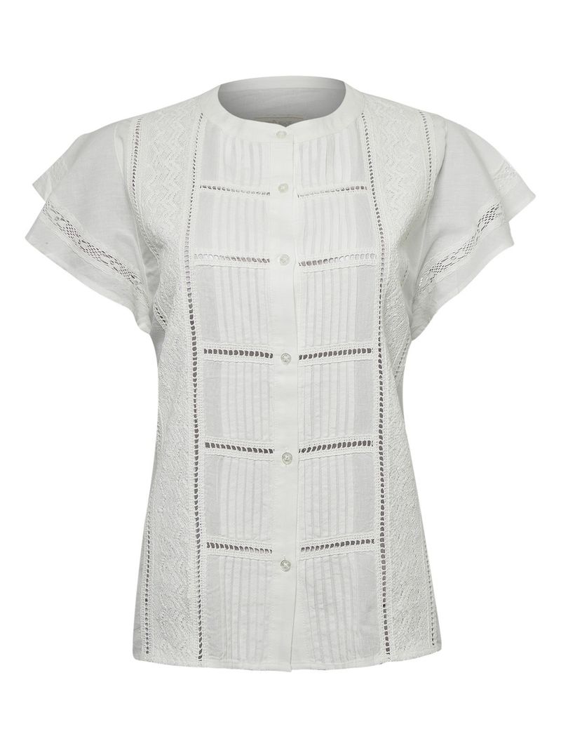 Blusa-Manga-Corta-Lino-Organico-Para-Mujer-Sulta-Blanco-Rockford