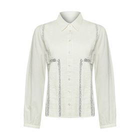 Blusa Manga Larga Algodón Orgánico Para Mujer Serpent Blanco Rockford