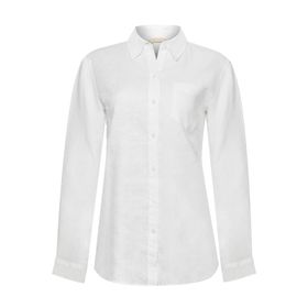 Blusa Manga Larga Lino Orgánico Para Mujer Lirio Blanco Rockford