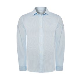 Camisa Manga Larga Poliéster Reciclado Para Hombre Sportstripe Azul Rockford