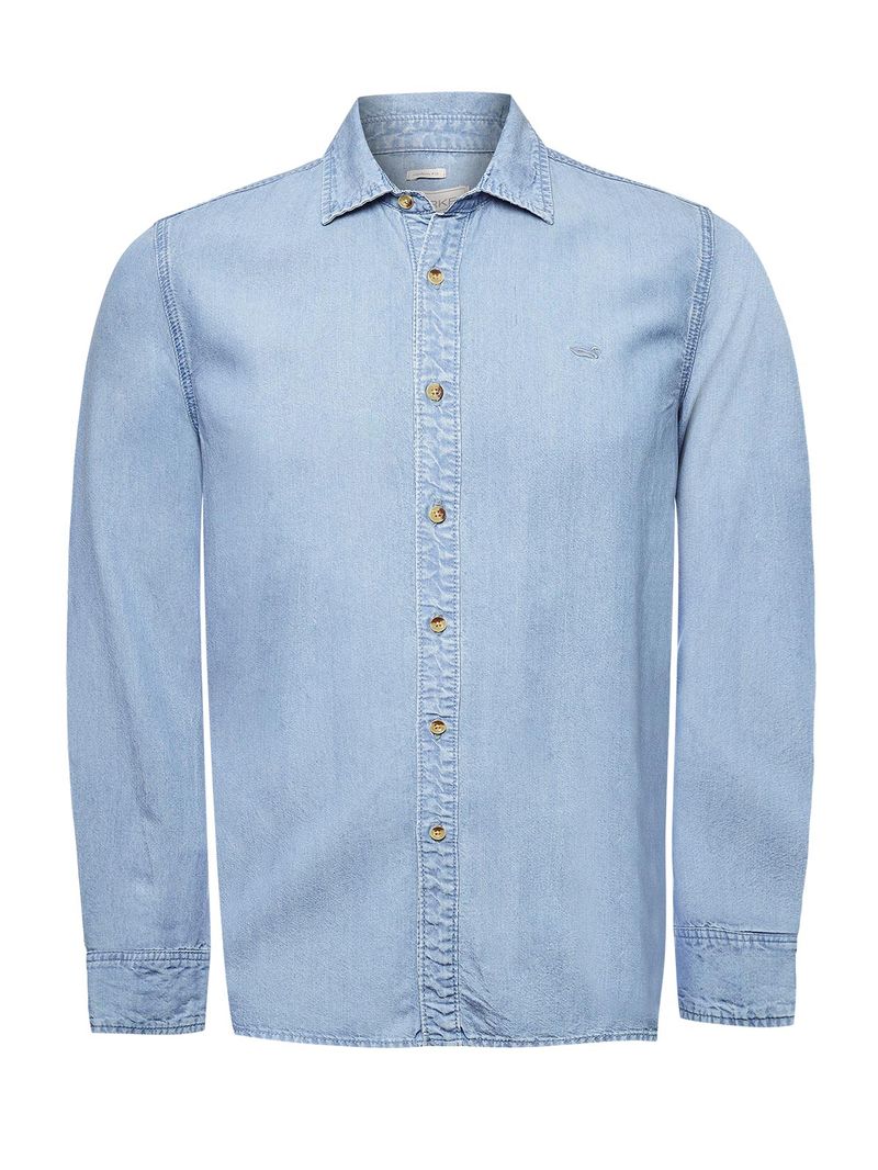 Camisa-Manga-Corta-Tencel-Para-Hombre-Tencel-Azul-Rockford