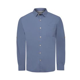 Camisa Manga Larga Algodón Orgánico Para Hombre Galiton Azul Rockford