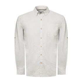 Camisa Manga Larga Algodón Orgánico Para Hombre Galiton Gris Rockford
