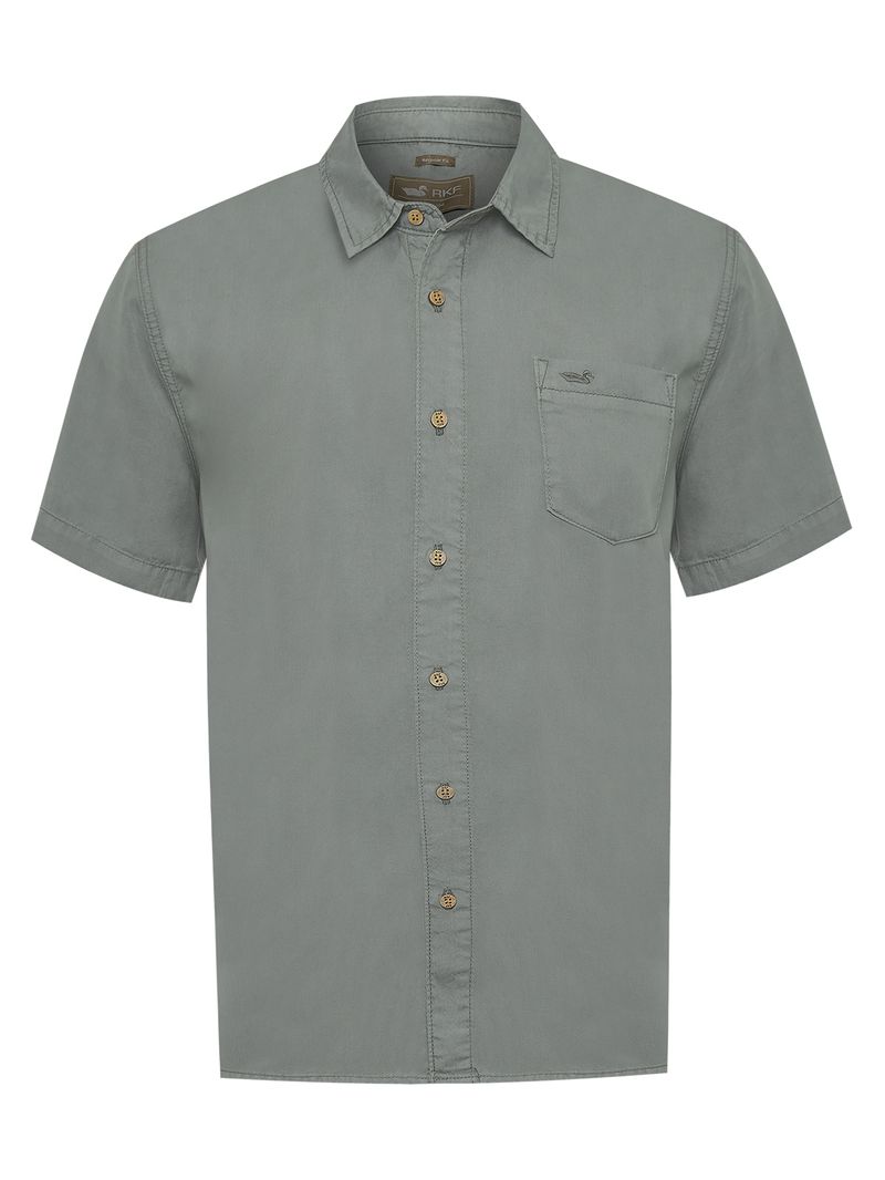 Camisa-Manga-Corta-Tencel-Para-Hombre-Tencel-Verde-Rockford