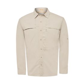 Camisa Manga Larga Nylon Para Hombre Chungara Café Rockford