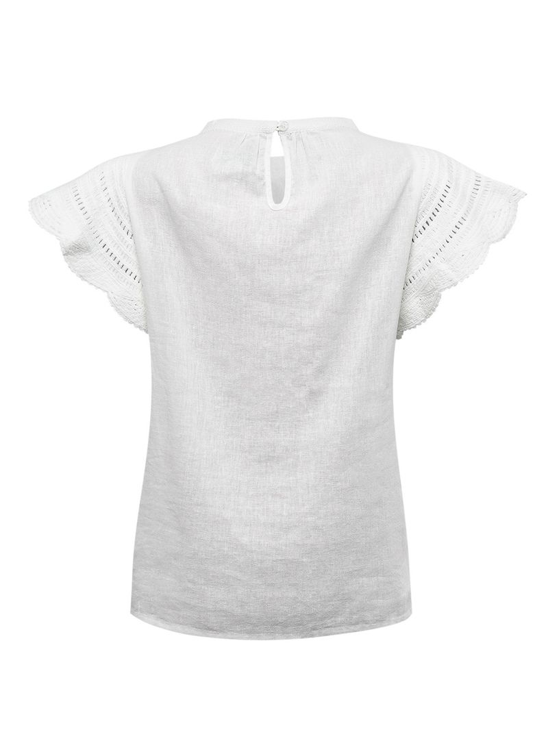 Blusa-Manga-Corta-Algodon-Organico-Para-Mujer-Filka-Blanco-Rockford