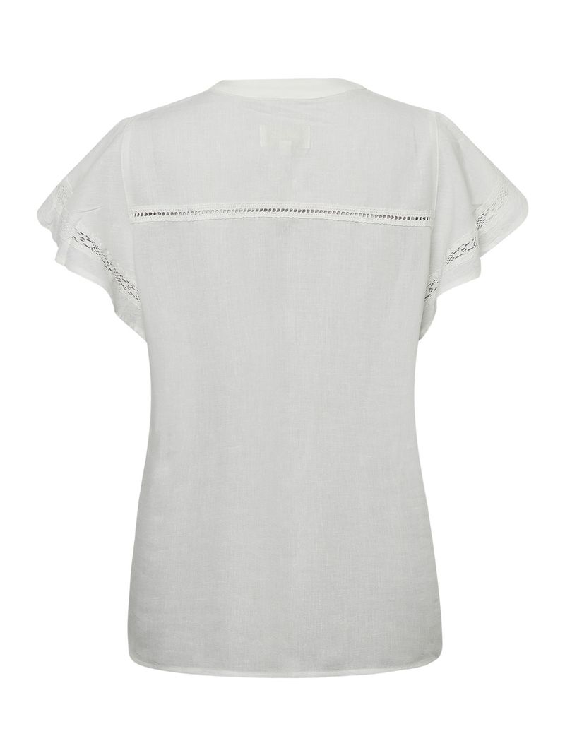 Blusa-Manga-Corta-Lino-Organico-Para-Mujer-Sulta-Blanco-Rockford