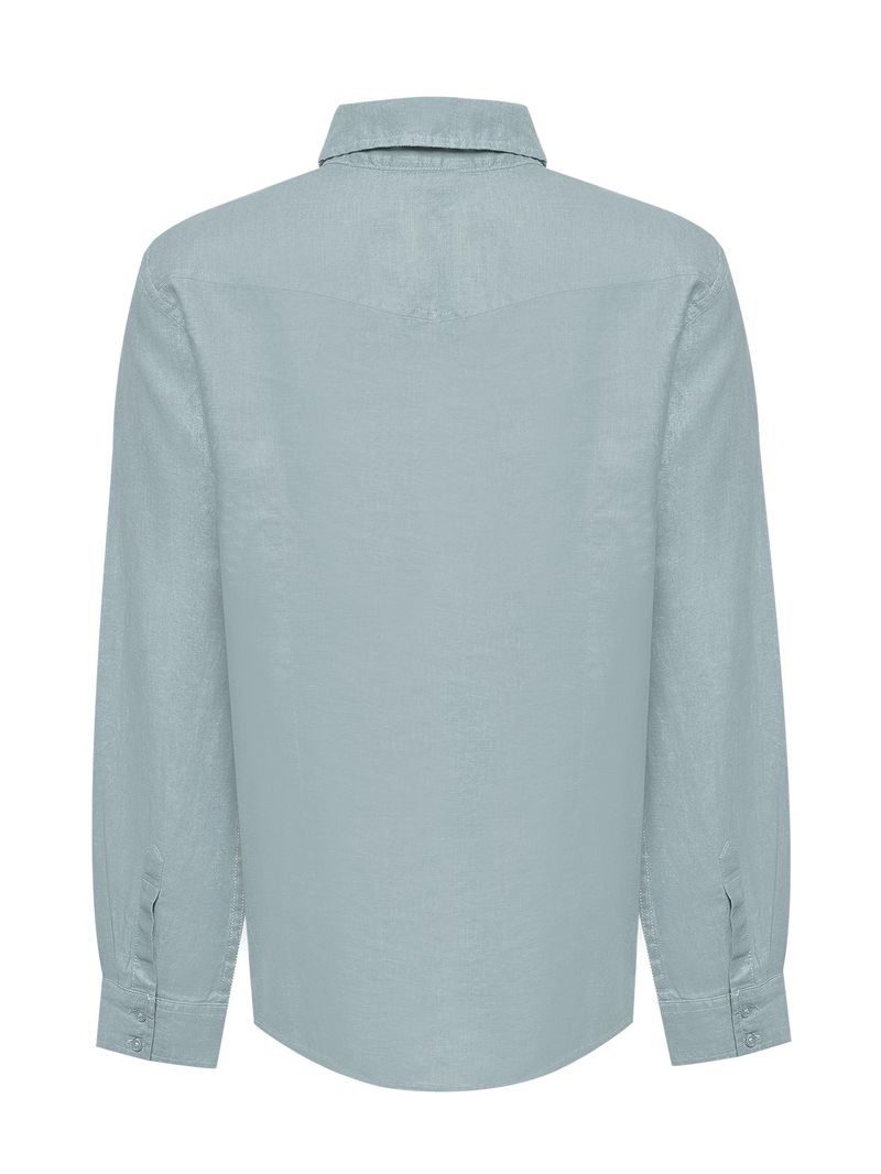 Blusa-Manga-Larga-Lino-Organico-Para-Mujer-Lirio-Celeste-Rockford