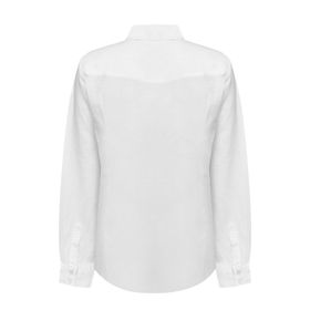 Blusa Manga Larga Lino Orgánico Para Mujer Lirio Blanco Rockford